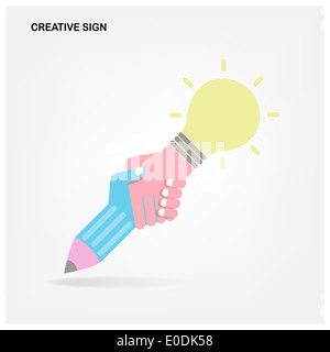 Creative handshake modello astratto. Business concetto creativo. Trattare, contratto, team, cooperazione icona di simbolo Foto Stock