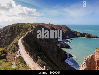 La Coupee su Sark isole del canale Foto Stock