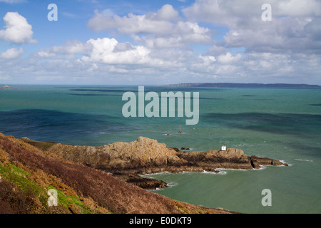 Vista del punto di Jerbourg a Guernsey Isole del Canale Foto Stock