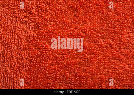 Orange asciugamano da bagno Texture Dettagli Macro Foto Stock