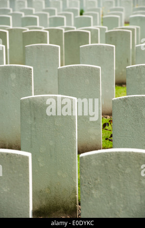 Lapidi di soldati della Prima Guerra Mondiale, Ypres Belgio Foto Stock