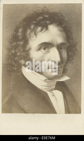 Un ritratto vintage di Niccolò Paganini, un influente violinista e compositore italiano, degli anni '1800 Paganini è rinomato per la sua straordinaria abilità e il suo contributo alla musica classica, in particolare per l'esecuzione del violino. Foto Stock