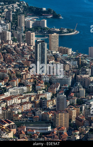 Vista aerea del centro di Monte Carlo, Monaco Foto Stock