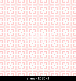 Sfondo geometrico rosa blush e bianco con motivo senza cuciture. Foto Stock