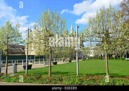 Primavera fioriscono, Memorial Gardens, Staines-upon-Thames, Surrey, England, Regno Unito Foto Stock