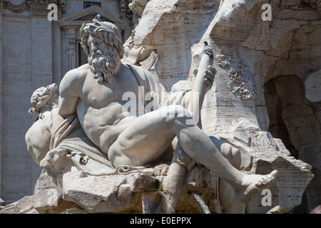 Fontana dei Quattro Fiumi, Rom, Italien - Fontana dei Quattro Fiumi, Roma, Italia Foto Stock