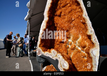 L annuale Tucson Gem e Mineral Show attira venditori e compratori provenienti da tutto il mondo in Tucson, Arizona, Stati Uniti. Foto Stock