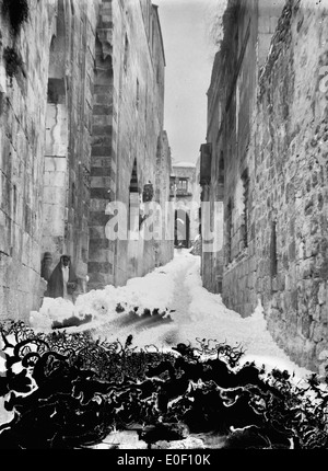 Gerusalemme nella neve. 1921 Foto Stock