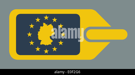 Germania viaggi europea etichetta bagaglio o tag in flat web design di colori. Foto Stock