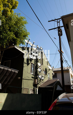 Parabole satellitari, Culver City, Los Angeles, California, Stati Uniti d'America Foto Stock