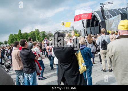 Massa religiosa Polonia papa san Foto Stock