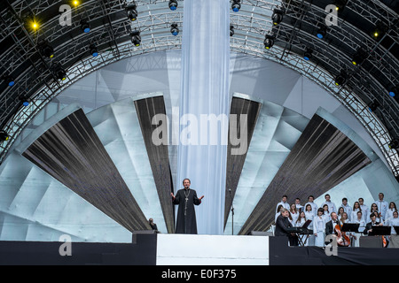 Massa religiosa Polonia papa san Foto Stock