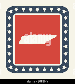 Stato del Tennessee pulsante sulla bandiera americana in flat web design di stile, isolati su sfondo bianco. Foto Stock