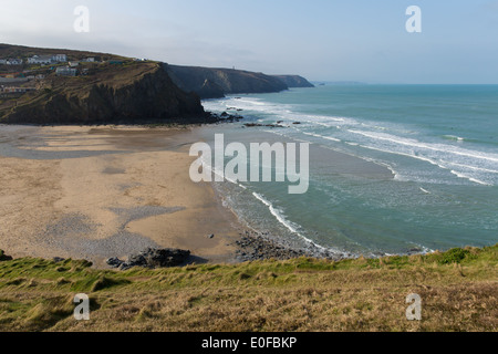 Spiaggia Porthtowan vicino a St Agnes Cornwall Inghilterra REGNO UNITO una popolare destinazione turistica sulla North Cornish Coast del patrimonio Foto Stock