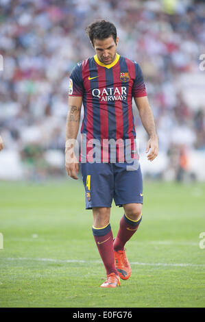 Elche, Spagna. 11 Maggio, 2014. Cesc Fabregas nel match tra Elche e FC Barcelona, per settimana 37 del Liga spagnola BBVA ha suonato presso la Martinez Valero Stadium, 11 maggio 2014. Foto: Aitor Bouzo/Urbanandsport/Nurphoto. © Aitor Bouzo/NurPhoto/ZUMAPRESS.com/Alamy Live News Foto Stock