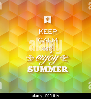 Abstract Estate hipster biglietto di auguri con effetto sfocato dello sfondo. EPS10 file vettoriali con strati di trasparenza. Foto Stock