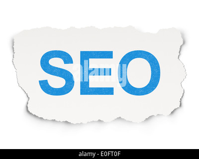 Sviluppo Web concetto: SEO su sfondo della carta Foto Stock