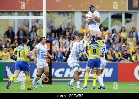 10.05.2014. Clermont-Ferrand, Auvergne, Francia. Top 14 Rugby Union. Clermont Ferrand rispetto a Castres . Romain Cabanes (castres) Foto Stock