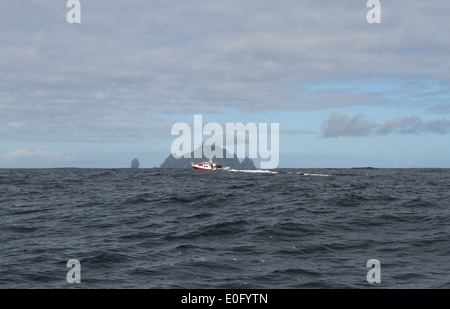 Mare barca Harris e isola di boreray st Kilda Scozia maggio 2014 Foto Stock