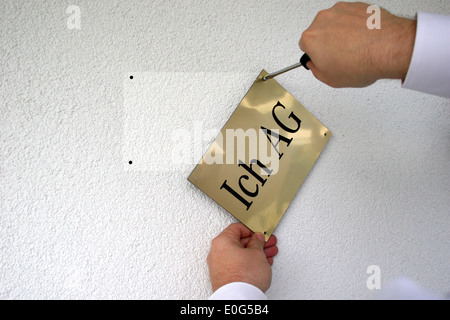 Un tedesco Ich AG, piccola azienda, simbolico Foto Stock