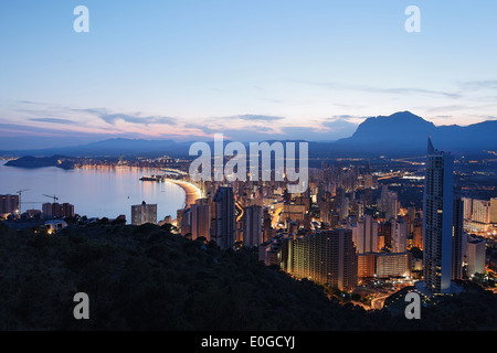 Cityscape, Costa Blanca, Benidorm, PROVINCIA Alicante, Spagna Foto Stock