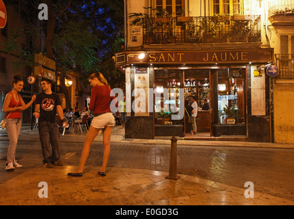 Bar, Calle de Caballeros, Provincia Valencia, Valencia, Spagna Foto Stock