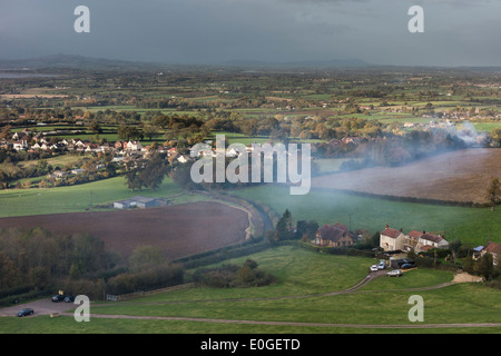 Vista dal picco giù vicino a Dursley, Gloucestershire, Regno Unito Foto Stock