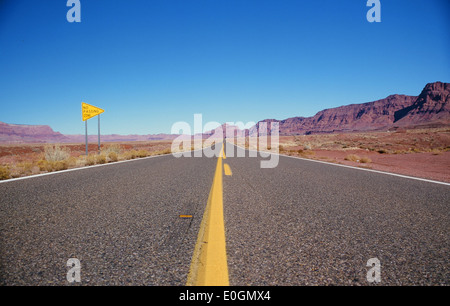 Nessuna zona di passaggio a vuoto in autostrada in Arizona, U.S.A. Foto Stock