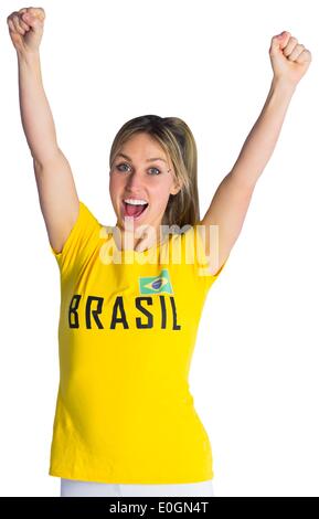 Piuttosto appassionato di calcio in Brasile t-shirt Foto Stock