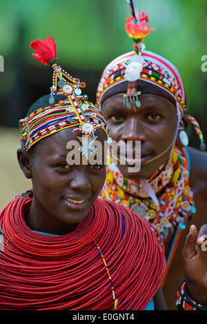 Samburu, Kenya, la gente del Samburu tribù, Kenya., Kenia Foto Stock