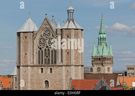 Skyline Brunswick Brunswick con la cattedrale e il municipio, Bassa Sassonia, Germania Foto Stock