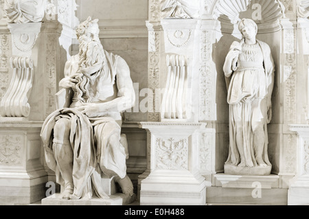 Michelangelo della statua di Mosè, parte della tomba di papa Giulio II, artista Michelangelo, interno, San Pietro in Vincoli, UNESCO Foto Stock