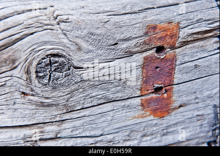 In prossimità di una trave di legno, Livigno, Lombardia, Italia Foto Stock