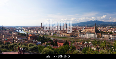 Orizzonte di Firenze, vista dal Piazzale Michelangelo, Toscana, Italia, Europa Foto Stock