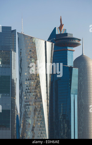 Doha, Qatar, Medio Oriente new skyline West Bay quartiere finanziario centrale Foto Stock