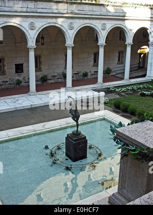 Cortile interno Boston Public Library, Boston, Massachusetts, STATI UNITI D'AMERICA Foto Stock