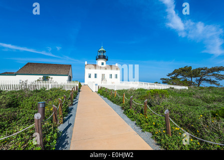 Vecchio punto Loma faro il Cabrillo National Monument. San Diego, California, Stati Uniti. Foto Stock