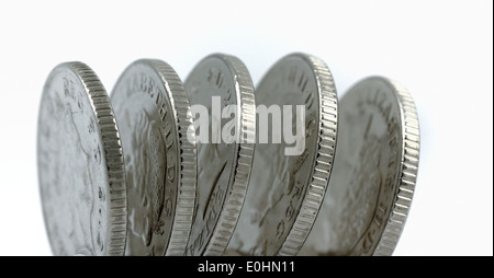 British 10 pence monete Foto Stock