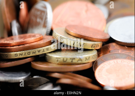 Regno Unito varie monete miste Foto Stock