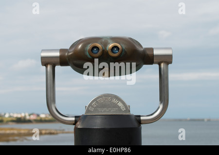 Gettoniera binocolo a Norris punto, Rocky Harbour, Parco Nazionale Gros Morne, Terranova e Labrador, Canada Foto Stock