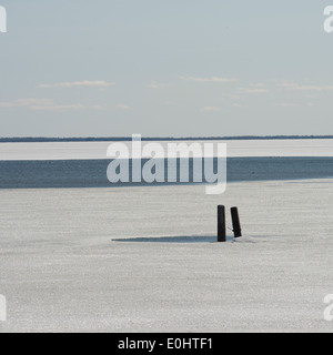 Vista congelata del Lago Winnipeg, Hecla mola Parco Provinciale, Manitoba, Canada Foto Stock