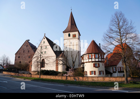 Deutschland, Baden-Württemberg, Merklingen (Weil der Stadt), Kirchenburg, Häuser Foto Stock