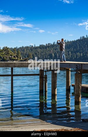 Vista del lago Tahoe e il molo. Foto Stock