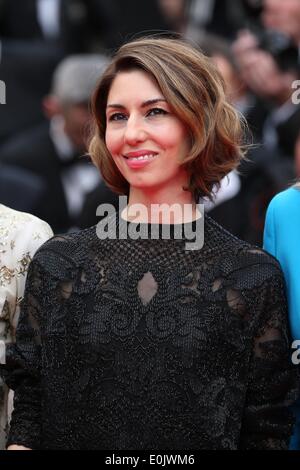 Cannes, Francia. 14 Maggio, 2014. Membro della Giuria, noi regista Sofia Coppola, arriva per la proiezione del film 'Grace di Monaco' e la cerimonia di apertura della sessantasettesima annuale di Cannes Film Festival di Cannes, Francia, 14 maggio 2014. Presentato fuori concorso, il filmato si apre il festival che corre dal 14 al 25 maggio. Foto: Hubert Boesl - nessun filo servizio/dpa/Alamy Live News Foto Stock