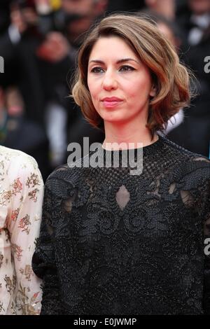 Cannes, Francia. 14 Maggio, 2014. Membro della Giuria, noi regista Sofia Coppola, arriva per la proiezione del film 'Grace di Monaco' e la cerimonia di apertura della sessantasettesima annuale di Cannes Film Festival di Cannes, Francia, 14 maggio 2014. Presentato fuori concorso, il filmato si apre il festival che corre dal 14 al 25 maggio. Foto: Hubert Boesl - nessun filo servizio/dpa/Alamy Live News Foto Stock