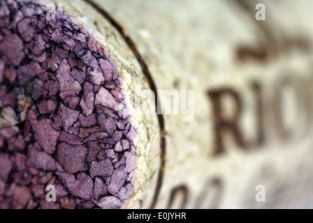 Vino tinto Rioja cork Foto Stock