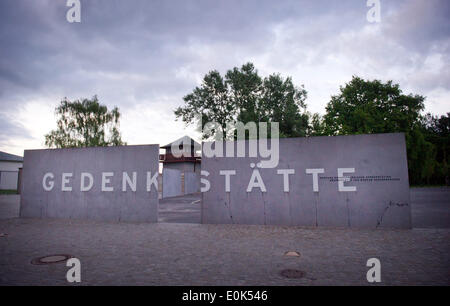 Oranienburg, Germania. 04 Maggio, 2014. Il memorial al campo di concentramento di Sachsenhausen a Oranienburg, Germania, 04 maggio 2014. Foto: DANIEL NAUPOLD/dpa/Alamy Live News Foto Stock