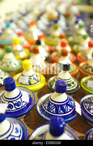 Tajines nel mercato, Marocco Foto Stock