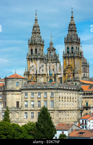 Catedral de Santiago de Compostela, Cattedrale cattolica romana, cityscape in Galizia, Spagna settentrionale Foto Stock