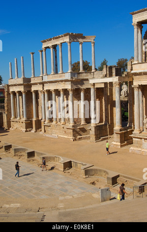 Teatro romano, Merida, provincia di Badajoz, Estremadura, Spagna Foto Stock